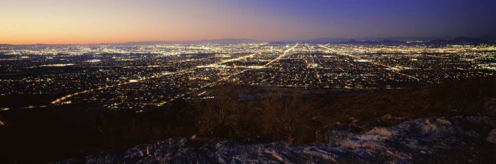 Aerial view of a city Phoenix Maricopa County Arizona USA Canvas Art - Panoramic Images (36 x 12)