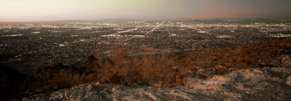 Aerial view of a city Phoenix Maricopa County Arizona USA Canvas Art - Panoramic Images (36 x 12)