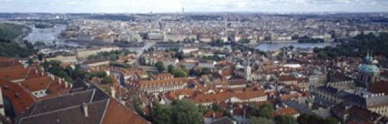 Aerial view of a city Prague Czech Republic Canvas Art - Panoramic Images (36 x 12)