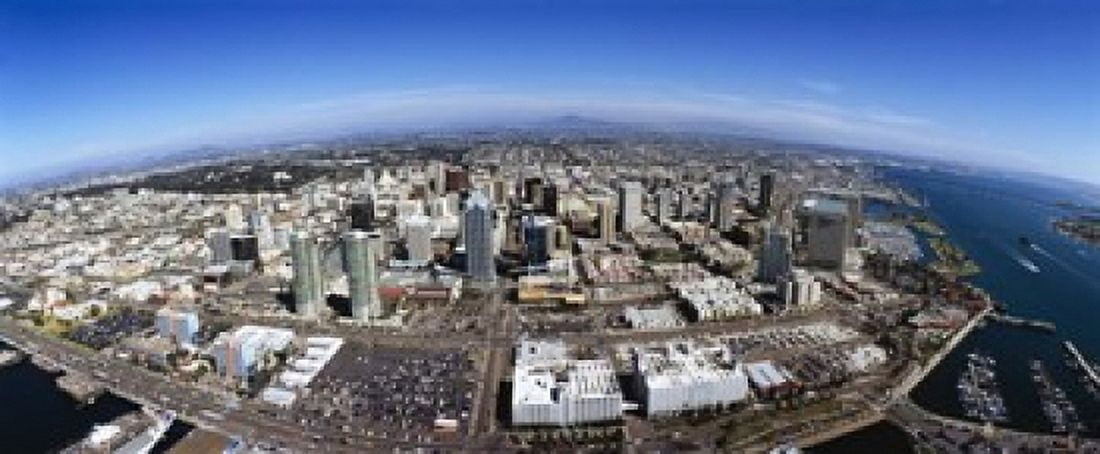 Aerial view of a city San Diego California USA Canvas Art - Panoramic Images (15 x 6)
