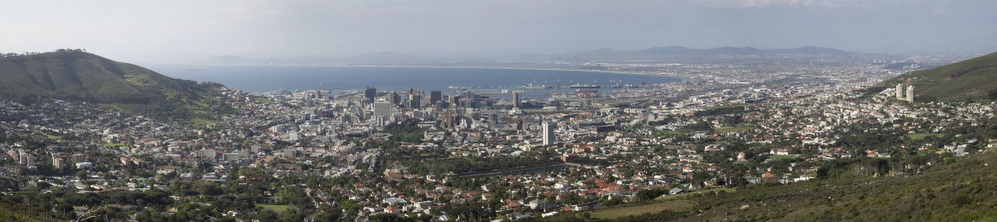 Aerial view of a city Table Mountain Cape Town Western Cape Province South Africa Canvas Art - Panoramic Images (27 x 9)