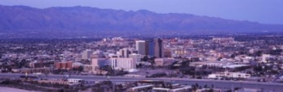 Aerial view of a city Tucson Pima County Arizona USA 2010 Canvas Art - Panoramic Images (36 x 12)