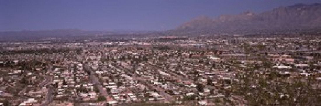 Aerial view of a city Tucson Pima County Arizona USA Canvas Art - Panoramic Images (18 x 6)