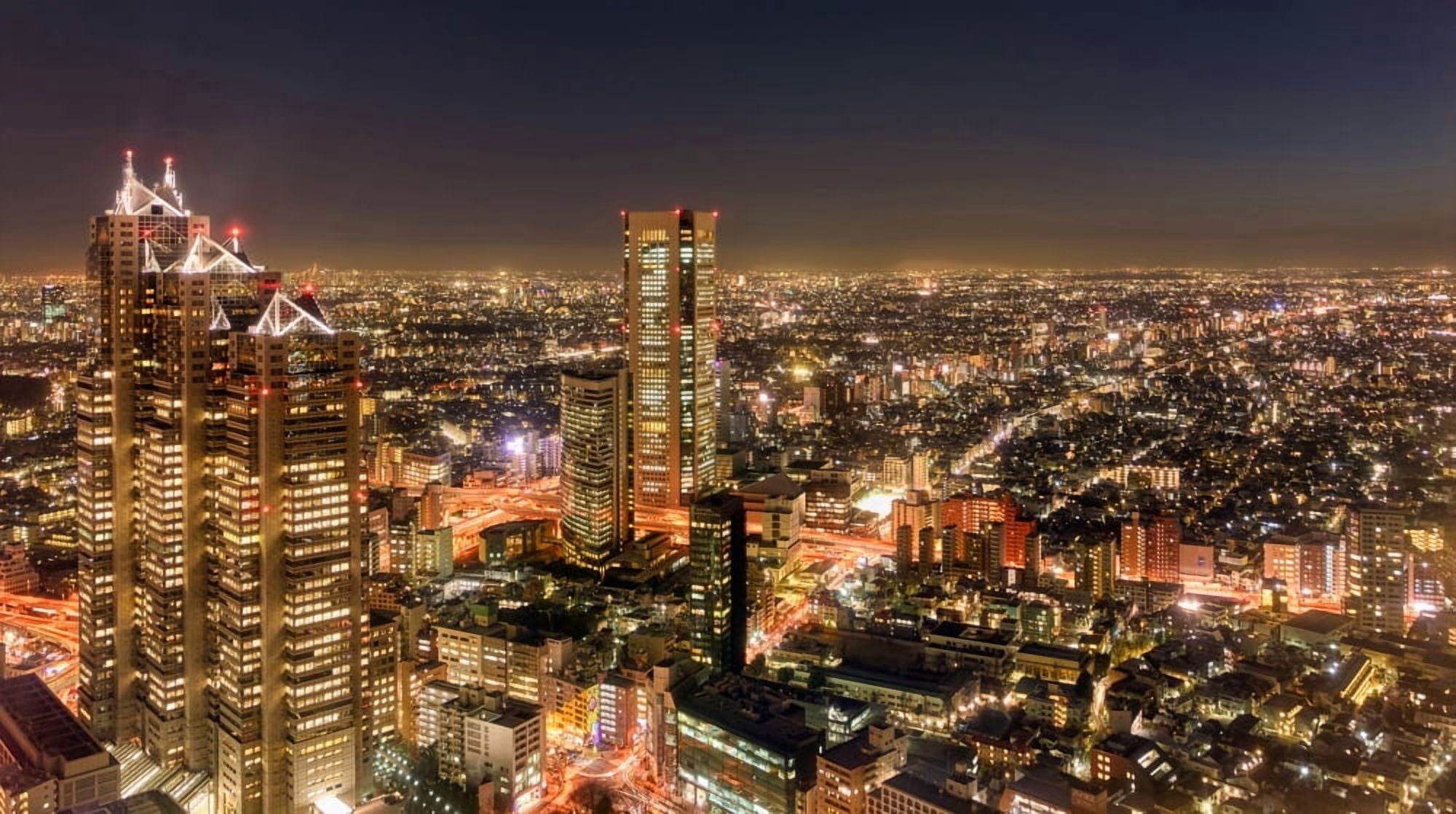 Aerial view of a city at night Shinjuku Park Tower Shinjuku Tokyo Japan Canvas Art - Panoramic Images (27 x 9)