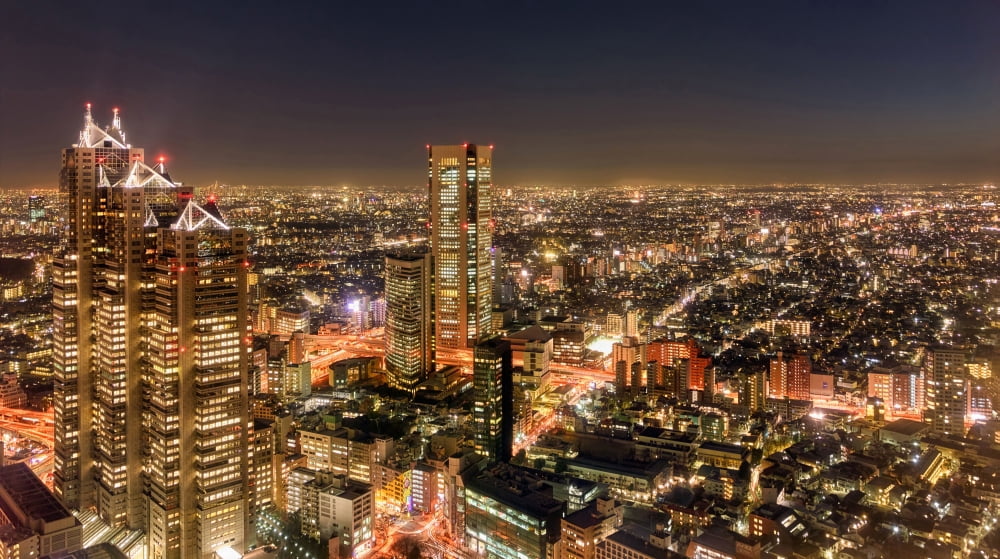 Aerial view of a city at night Shinjuku Park Tower Shinjuku Tokyo Japan Canvas Art - Panoramic Images (36 x 12)
