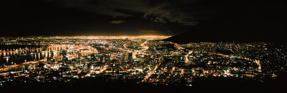 Aerial view of a city from Signal Hill Cape Town Western Cape Province South Africa Canvas Art - Panoramic Images (36 x 12)