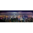 thumbnail image 1 of Aerial view of a city lit up at night, Hong Kong, China Poster Print (27 x 9), 1 of 1