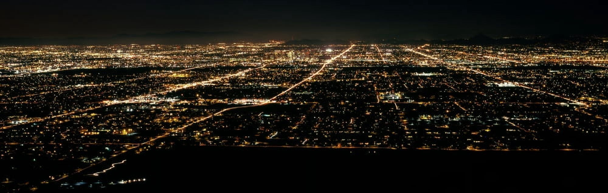 Aerial view of a city lit up at night Phoenix Maricopa County Arizona USA Canvas Art - Panoramic Images (27 x 9)