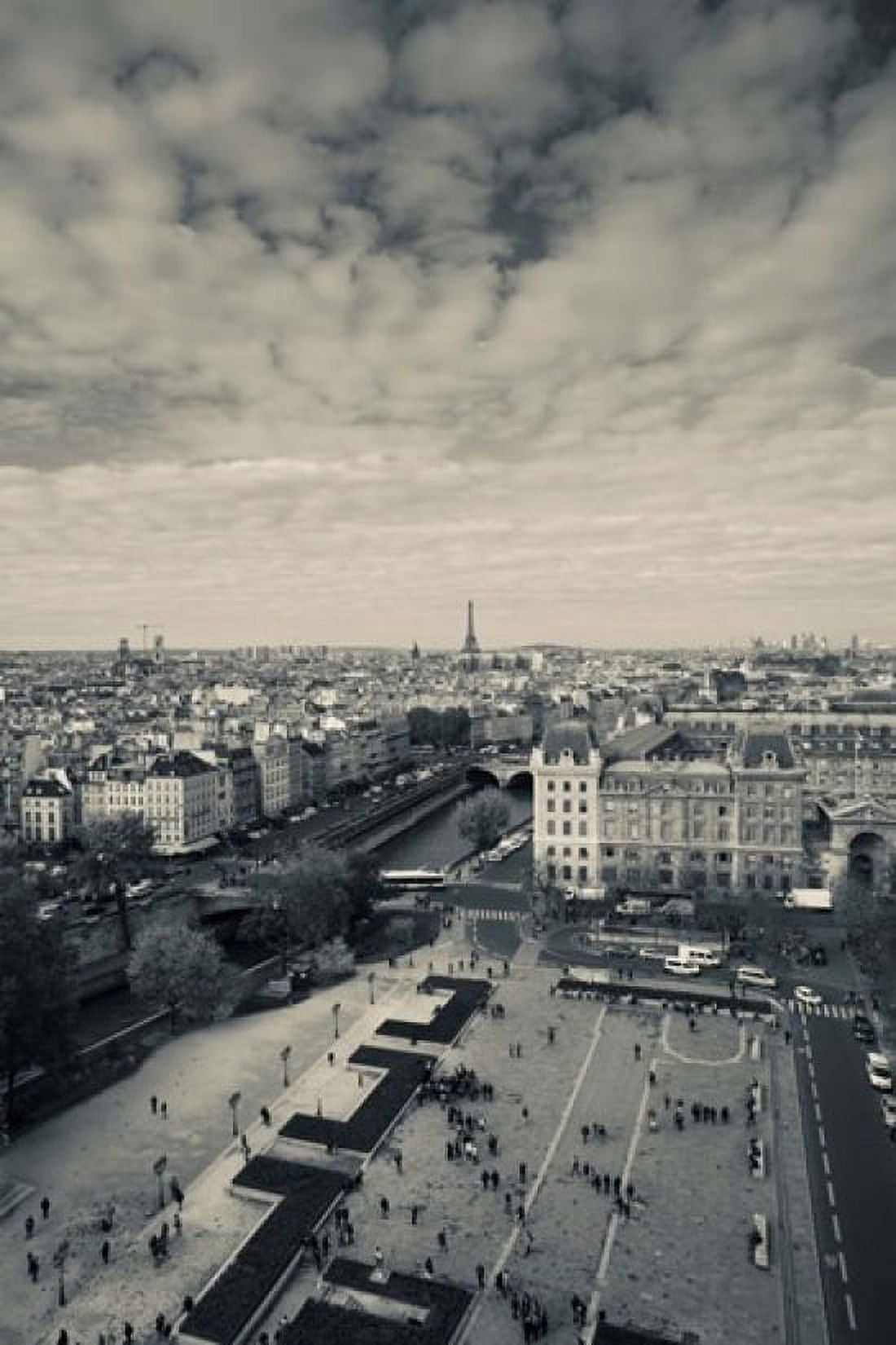 Aerial view of a city viewed from Notre Dame Cathedral Paris Ile-de-France France Canvas Art - Panoramic Images (24 x 36)