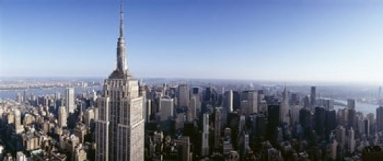Aerial view of a cityscape Empire State Building Manhattan New York City New York State USA Canvas Art - Panoramic Images (30 x 13)