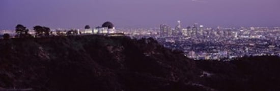 Aerial view of a cityscape Griffith Park Observatory Los Angeles California USA 2010 Canvas Art - Panoramic Images (36 x 12)
