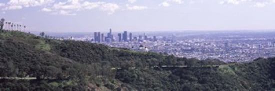 Aerial view of a cityscape Griffith Park Observatory Los Angeles California USA 2010 Canvas Art - Panoramic Images (36 x 12)