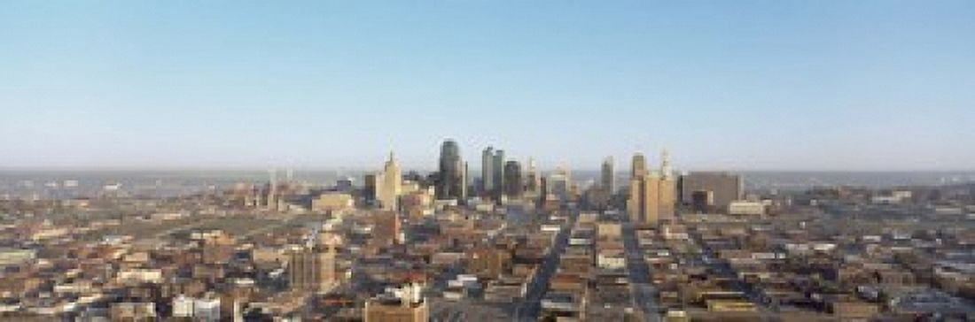 Aerial view of a cityscape Kansas City Missouri USA Canvas Art - Panoramic Images (18 x 6)