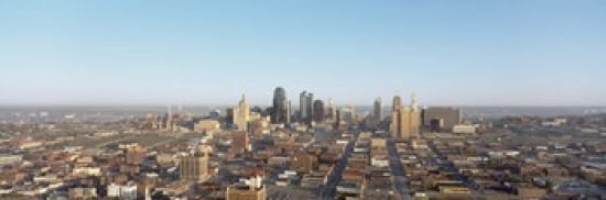 Aerial view of a cityscape Kansas City Missouri USA Canvas Art - Panoramic Images (36 x 12)