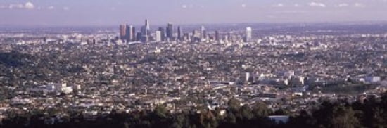 Aerial view of a cityscape Los Angeles California USA 2010 Canvas Art - Panoramic Images (36 x 12)