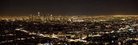 Aerial view of a cityscape Los Angeles California USA 2010 Canvas Art - Panoramic Images (36 x 12)