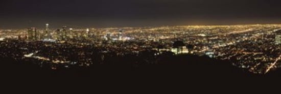Aerial view of a cityscape Los Angeles California USA 2010 Canvas Art - Panoramic Images (36 x 12)