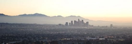 Aerial view of a cityscape Los Angeles California USA Canvas Art - Panoramic Images (36 x 12)