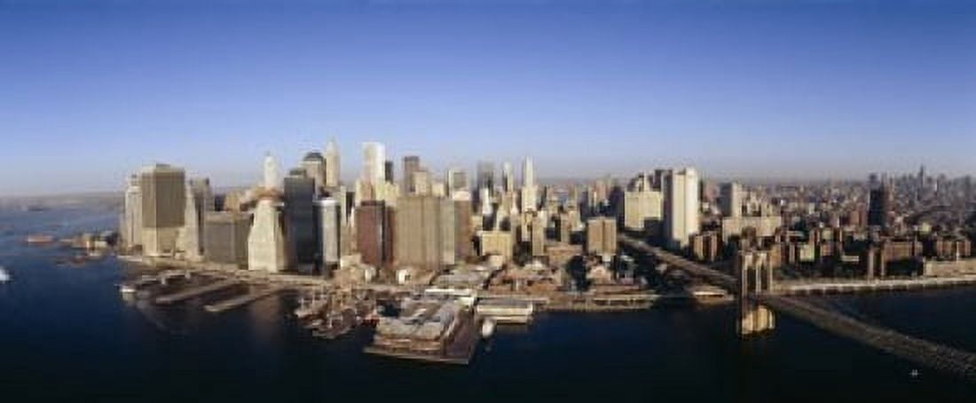 Aerial view of a cityscape Manhattan New York City New York State USA Canvas Art - Panoramic Images (15 x 6)