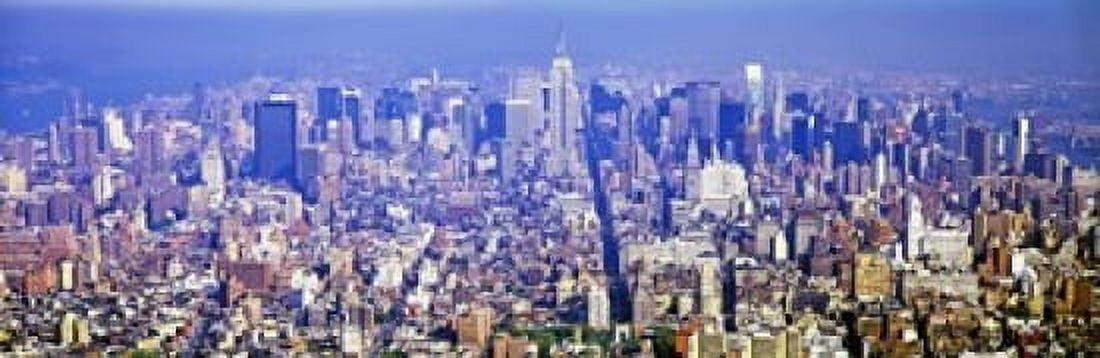Aerial view of a cityscape Manhattan New York City New York State USA Canvas Art - Panoramic Images (18 x 6)