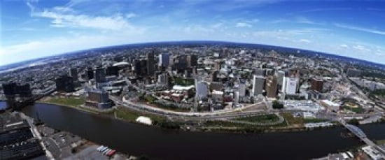 Aerial view of a cityscape Newark Essex County New Jersey USA Canvas Art - Panoramic Images (30 x 13)