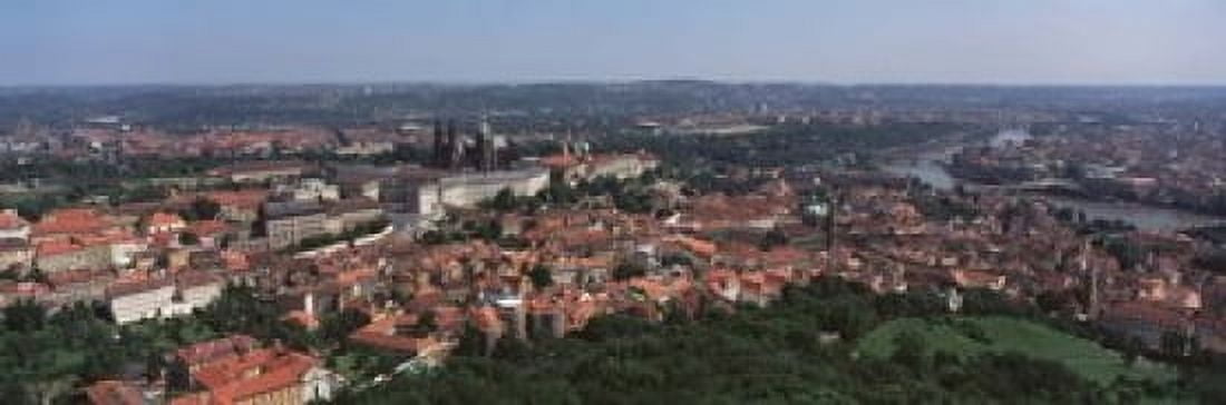 Aerial view of a cityscape Prague Czech Republic Canvas Art - Panoramic Images (18 x 6)
