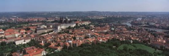 Aerial view of a cityscape Prague Czech Republic Canvas Art - Panoramic Images (36 x 12)