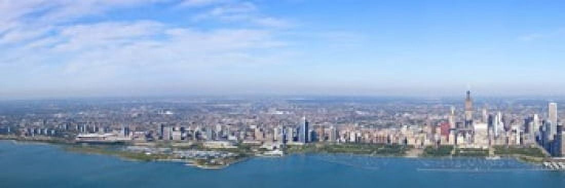 Aerial view of a cityscape Trump International Hotel And Tower Willis Tower Chicago Cook County Illinois USA Canvas Art - Panoramic Images (18 x 6)