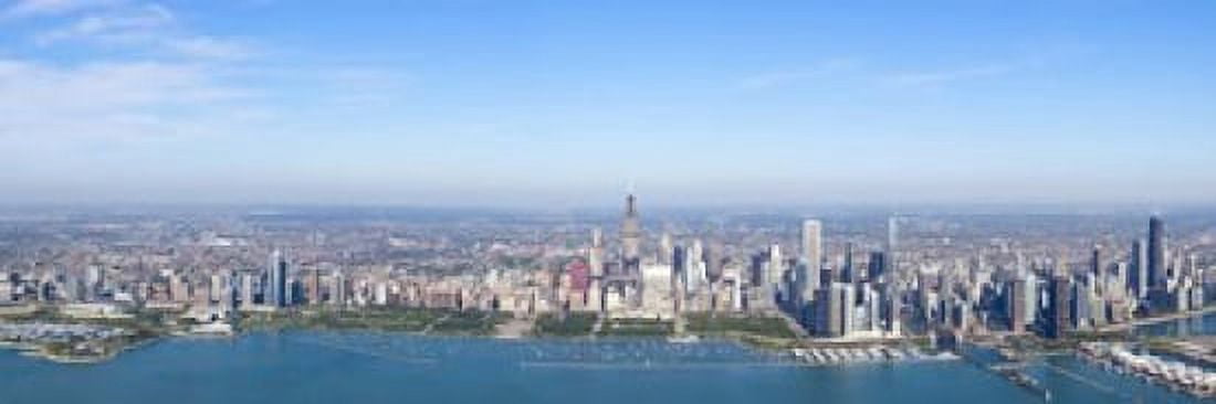 Aerial view of a cityscape Trump International Hotel And Tower Willis Tower Chicago Cook County Illinois USA Canvas Art - Panoramic Images (18 x 6)
