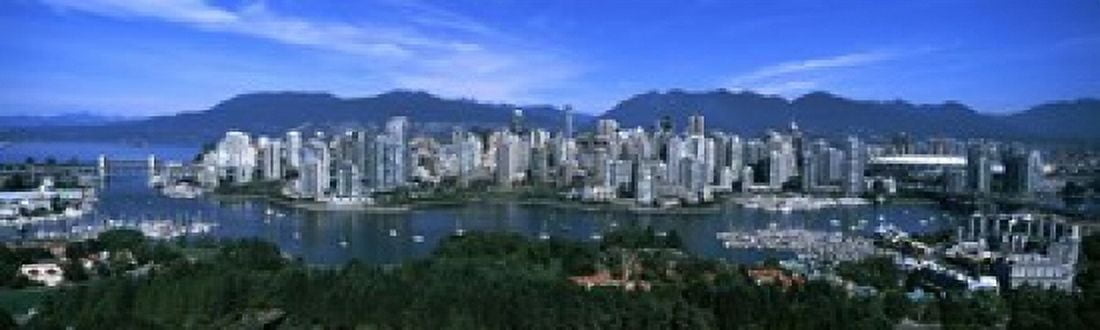 Aerial view of a cityscape Vancouver British Columbia Canada 2011 Canvas Art - Panoramic Images (15 x 5)