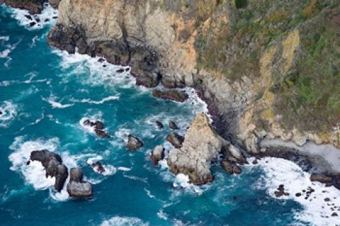 Aerial view of a coast Big Sur Monterey County California USA Canvas Art - Panoramic Images (36 x 24)