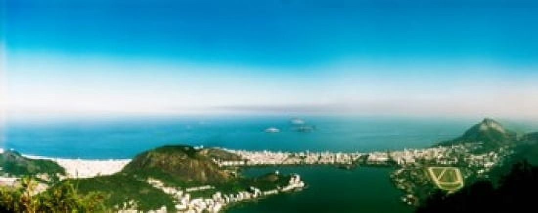 Aerial view of a coast Corcovado Rio de Janeiro Brazil Canvas Art - Panoramic Images (30 x 12)