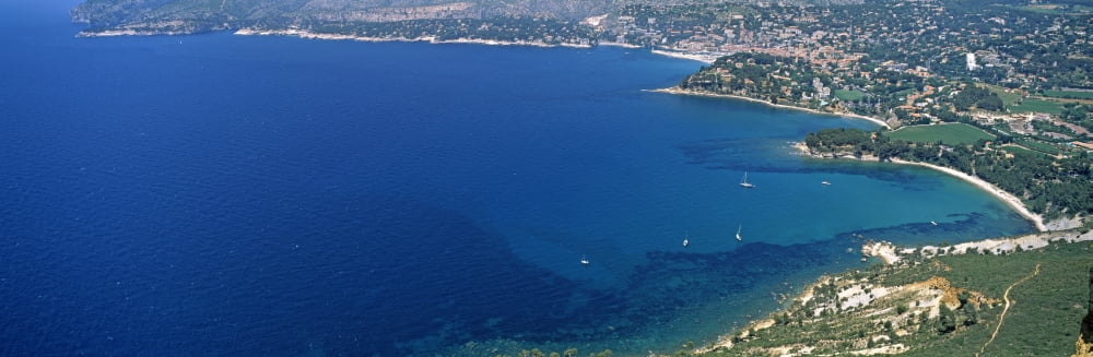 Aerial view of a coastline Cote dAzur Provence-Alpes-Cote dAzur France Canvas Art - Panoramic Images (27 x 9)