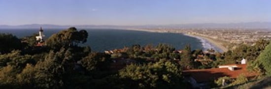 Aerial view of a coastline Los Angeles Basin City of Los Angeles Los Angeles County California USA Canvas Art - Panoramic Images (36 x 12)