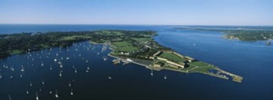 Aerial view of a fortress Fort Adams Newport Rhode Island USA Canvas Art - Panoramic Images (36 x 13)