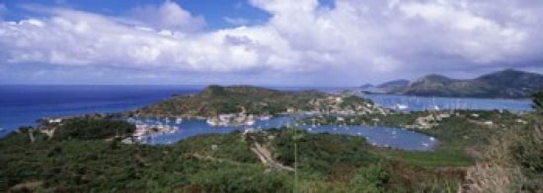 Aerial view of a harbor English Harbour Falmouth Bay Antigua Antigua and Barbuda Canvas Art - Panoramic Images (18 x 7)