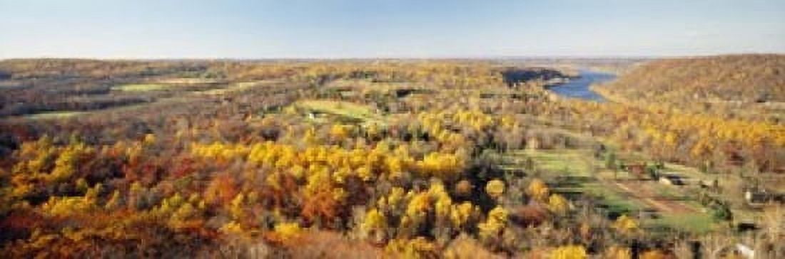 Aerial view of a landscape Delaware River Washington Crossing Bucks County Pennsylvania USA Canvas Art - Panoramic Images (18 x 6)