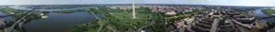 Aerial view of a monument Tidal Basin Constitution Avenue Washington DC USA Canvas Art - Panoramic Images (44 x 6)