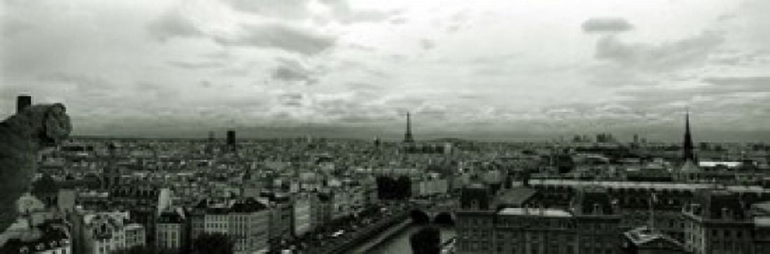 Aerial view of a river passing through a city from Notre Dame de Paris Seine River Paris Ile-de-France France Canvas Art - Panoramic Images (18 x 6)