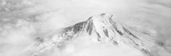 Aerial view of a snowcapped mountain Mt Rainier Mt Rainier National Park Washington State USA Canvas Art - Panoramic Images (36 x 12)