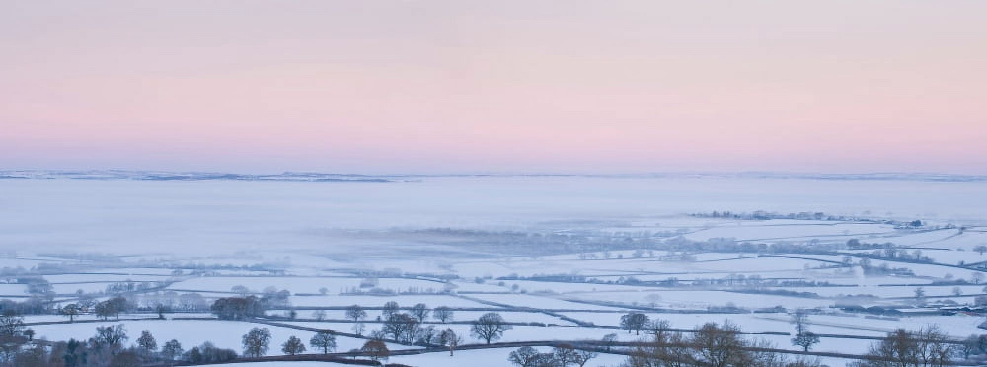 Aerial view of a snowy rural landscape Dorset England Canvas Art - Panoramic Images (27 x 9)