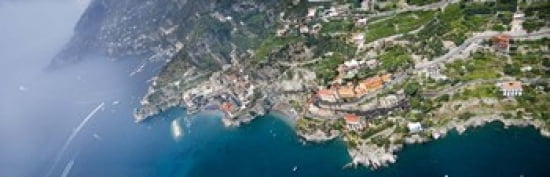 Aerial view of a town Atrani Amalfi Coast Salerno Campania Italy Canvas Art - Panoramic Images (36 x 12)