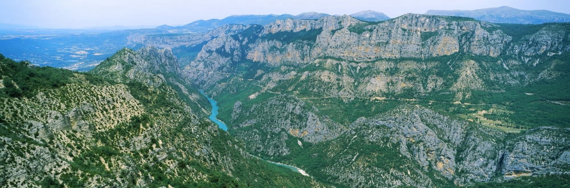 Aerial view of a valley Verdon Gorge Provence-Alpes-Cote dAzur France Canvas Art - Panoramic Images (27 x 9)