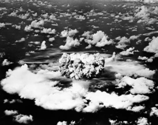 Aerial view of an atomic bomb explosion Bikini Atoll Marshall Islands Canvas Art - (18 x 24)