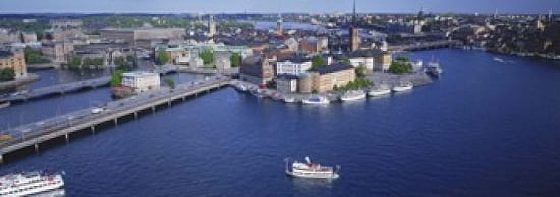 Aerial view of an island Riddarholmen Island Riddarfjarden Stockholm Sweden Canvas Art - Panoramic Images (18 x 7)
