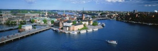 Aerial view of an island Riddarholmen Island Riddarfjarden Stockholm Sweden Canvas Art - Panoramic Images (36 x 12)