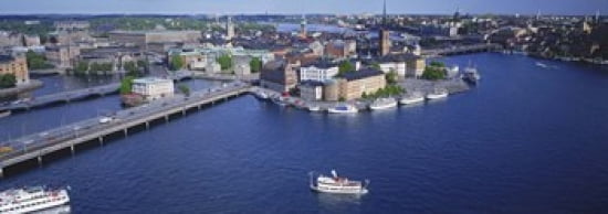 Aerial view of an island Riddarholmen Island Riddarfjarden Stockholm Sweden Canvas Art - Panoramic Images (36 x 13)