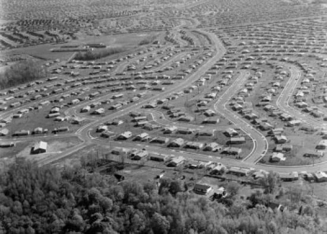 Aerial view of buildings in a city Levittown Pennsylvania USA Canvas Art - (24 x 36)