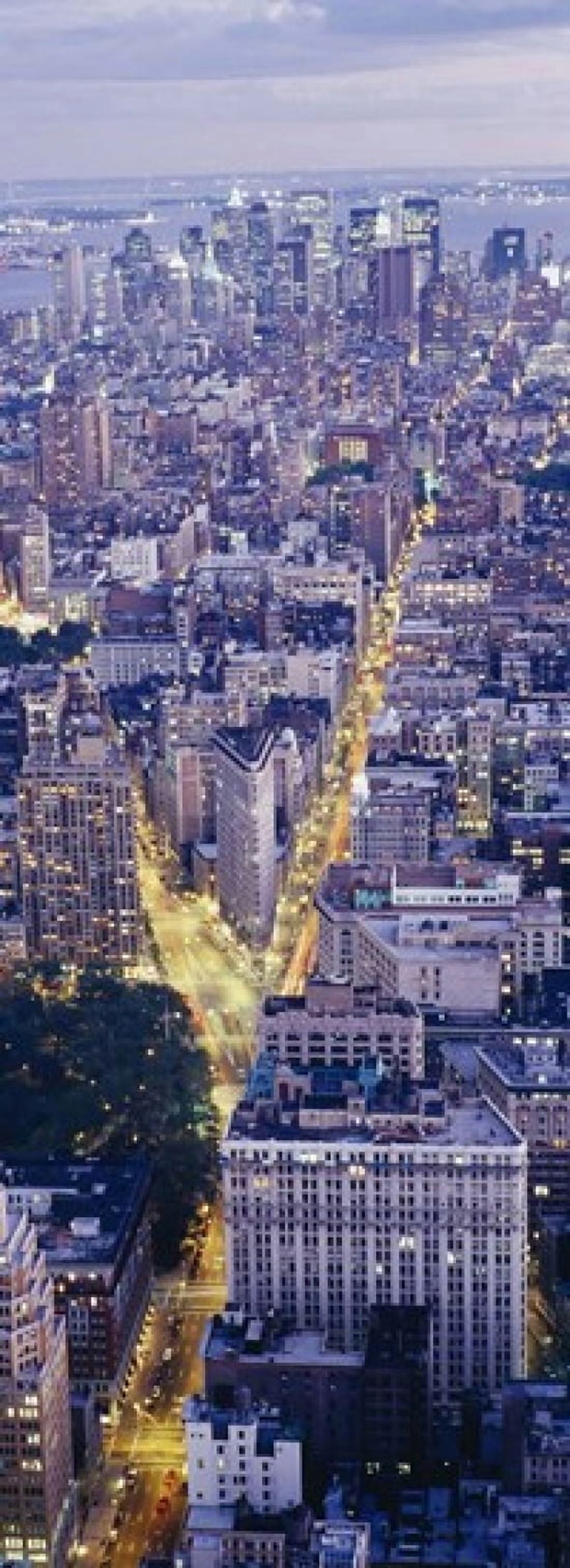 Aerial view of buildings in a city Manhattan New York City New York State USA Canvas Art - Panoramic Images (18 x 7)