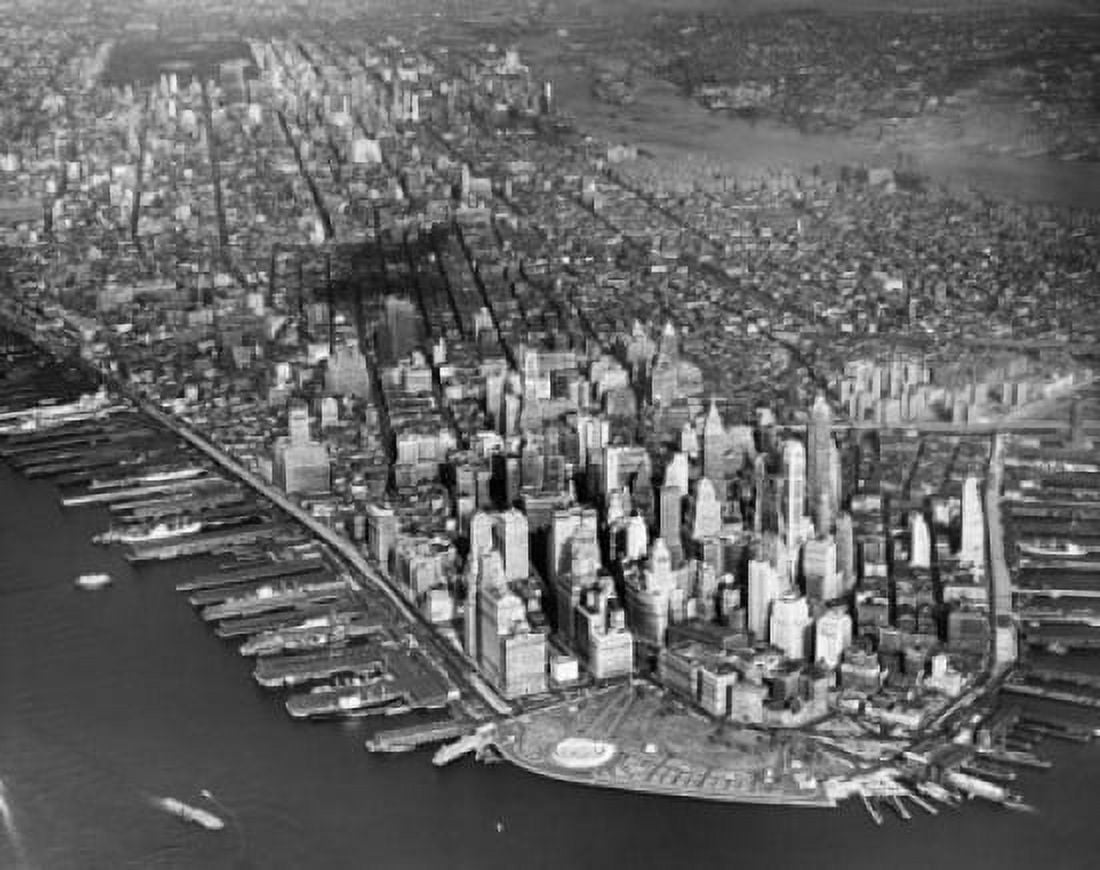 Aerial view of buildings in a city New York City New York State USA Canvas Art - (18 x 24)